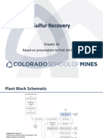 Sulfur Recovery: Based On Presentation by Prof. Art Kidnay