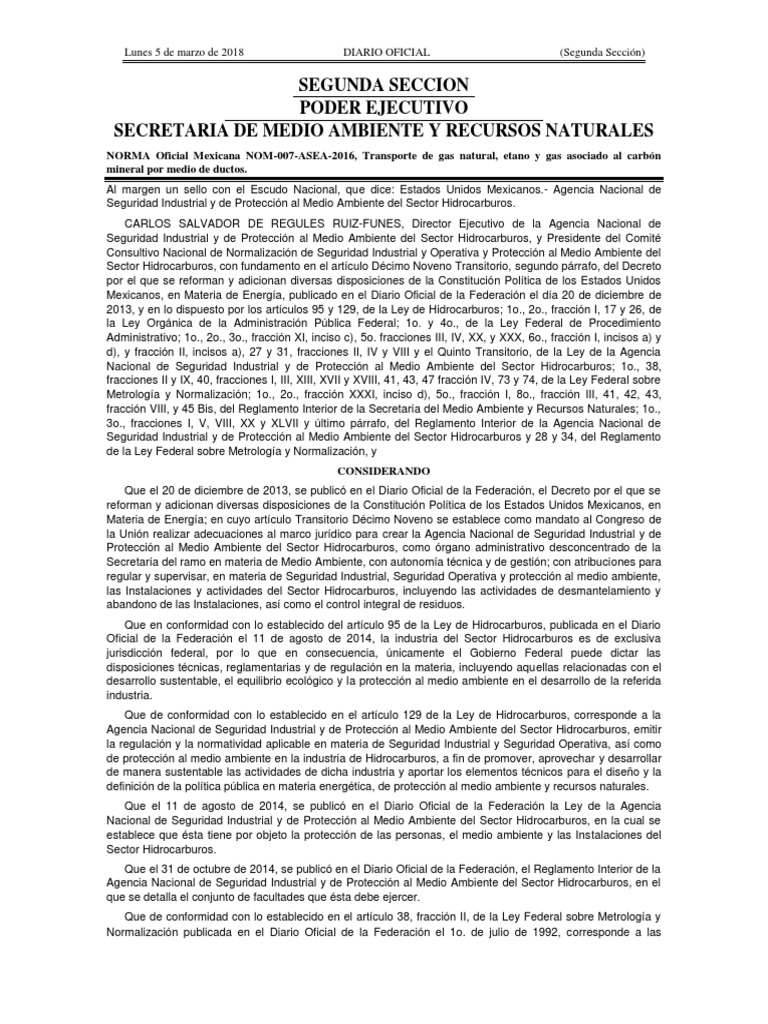 Nom 007 Asea 2016 PDF | PDF | Transporte | México