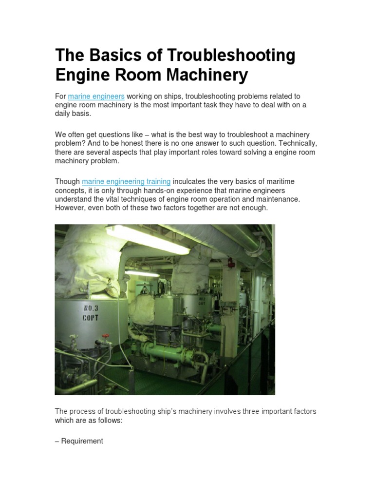 Troubleshooting Engine Room Machinery Basics | PDF | Troubleshooting ...