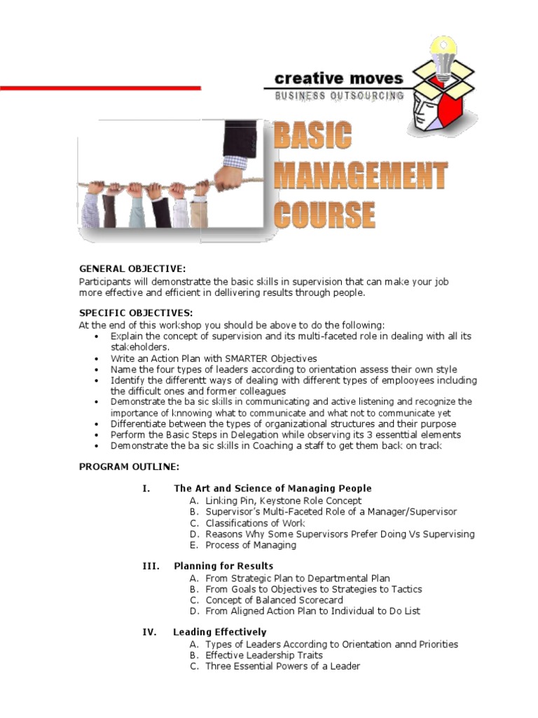 Basic Management Course Ploc Leadership Leadership - 