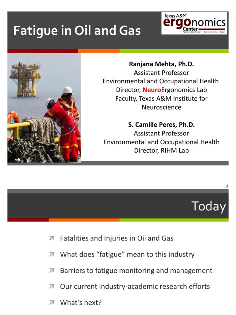 Fatigue in Oil and Gas | PDF | Shift Work | Self Report Study