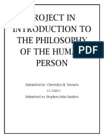 Project in Introduction To The Philosophy of The Human Person