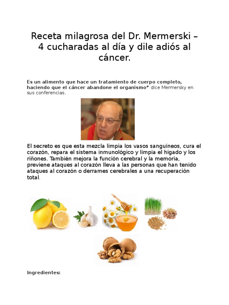 Receta Milagrosa Del DR Mermerski | PDF
