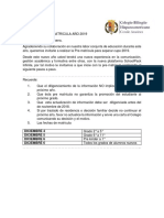 Pre Matricula Año 2019 PDF