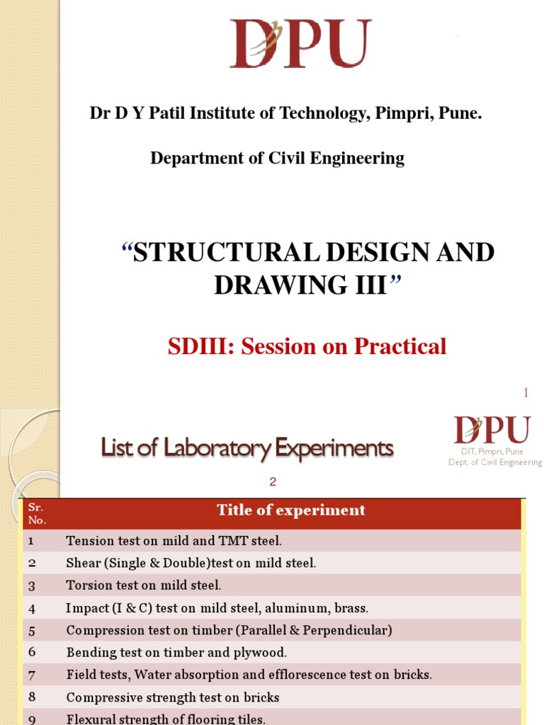 Structural Design Lab Experiments Guide | PDF | Deformation ...