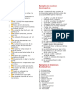 Ejemplos de Oraciones Enunciativas, Interrogativas, Exclamativas, Disutativas