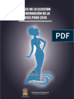 Bases Del Concurso de Eleccion y Coronacion de La Miss Puno 2018