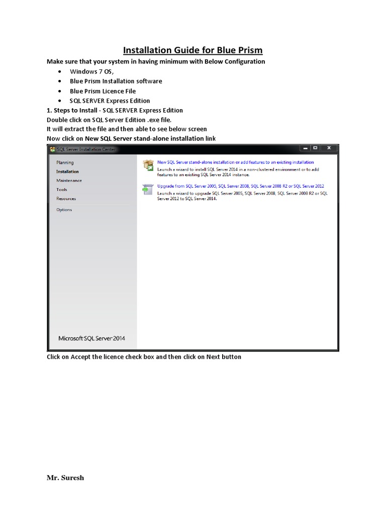 Blue Prism Installation Guide | PDF | Button (Computing) | Icon (Computing)