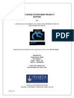 Summer Internship Project: A Financial Statement Analysis and Interpretation of Certstore Solutions