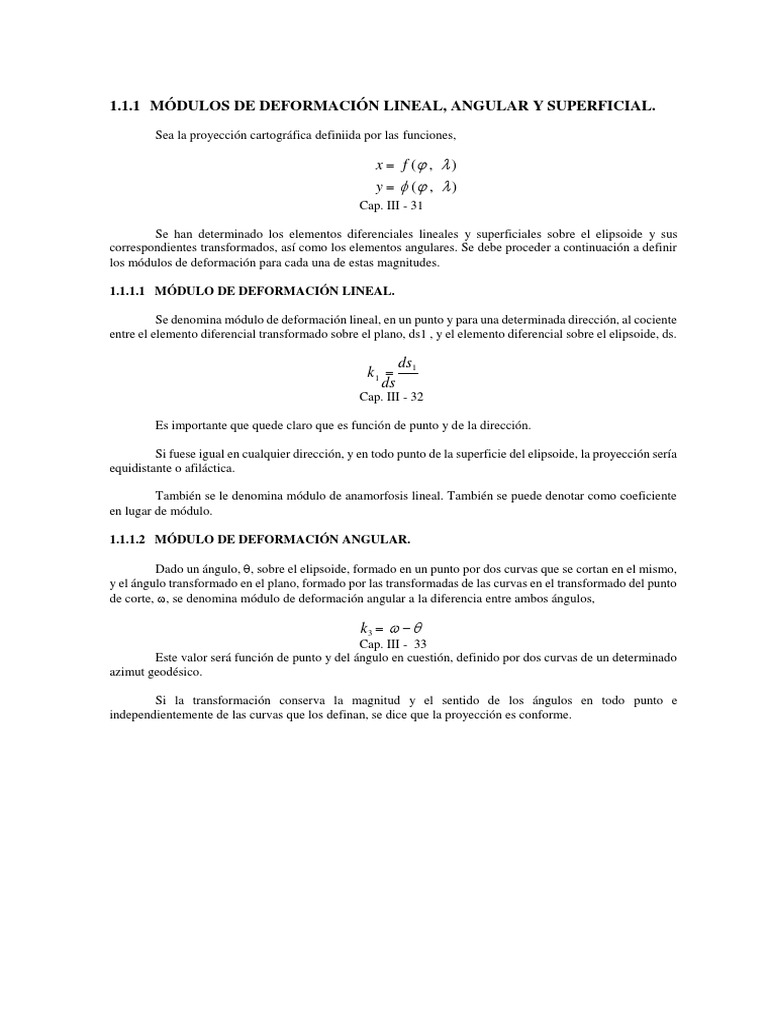 Módulos de Deformación Lineal PDF Curva Geodesia