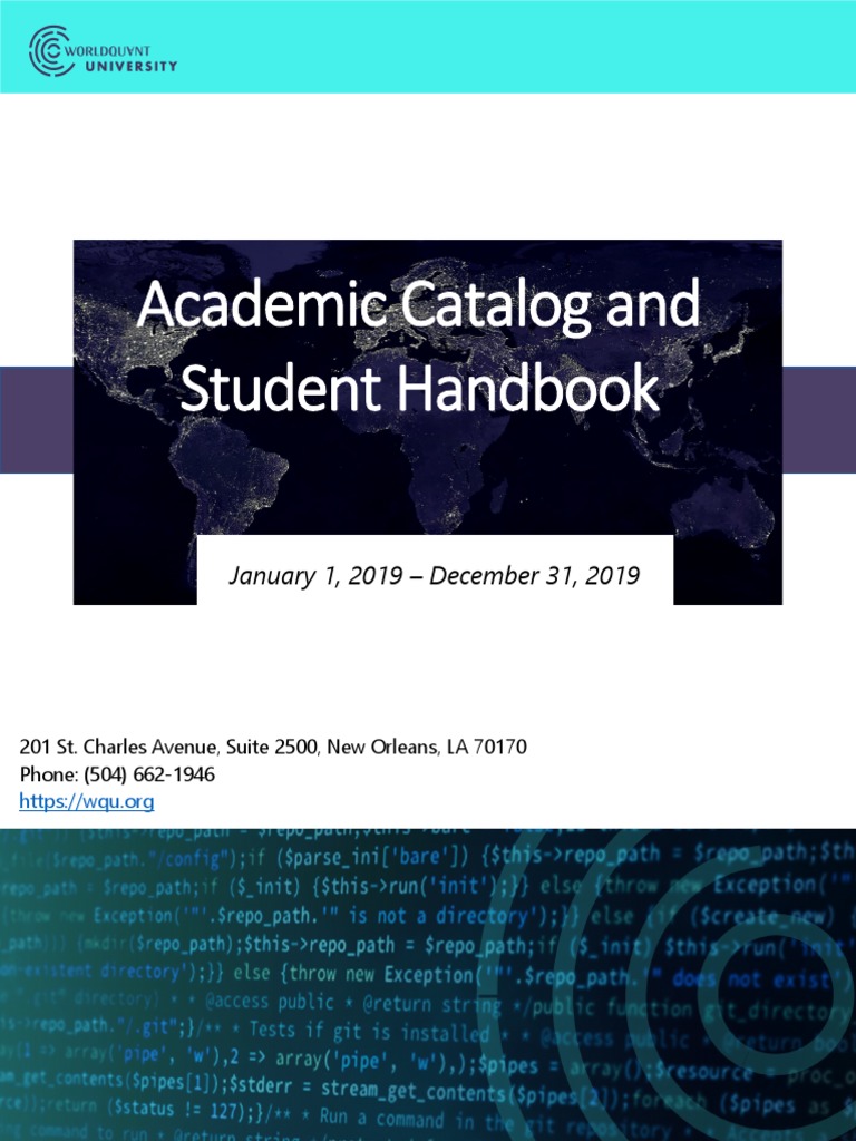 WorldQuant University Academic Catalog | PDF | Test Of English As A ...