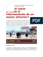 ¿En Qué Casos Procede El Internamiento de Un Menor Infractor?