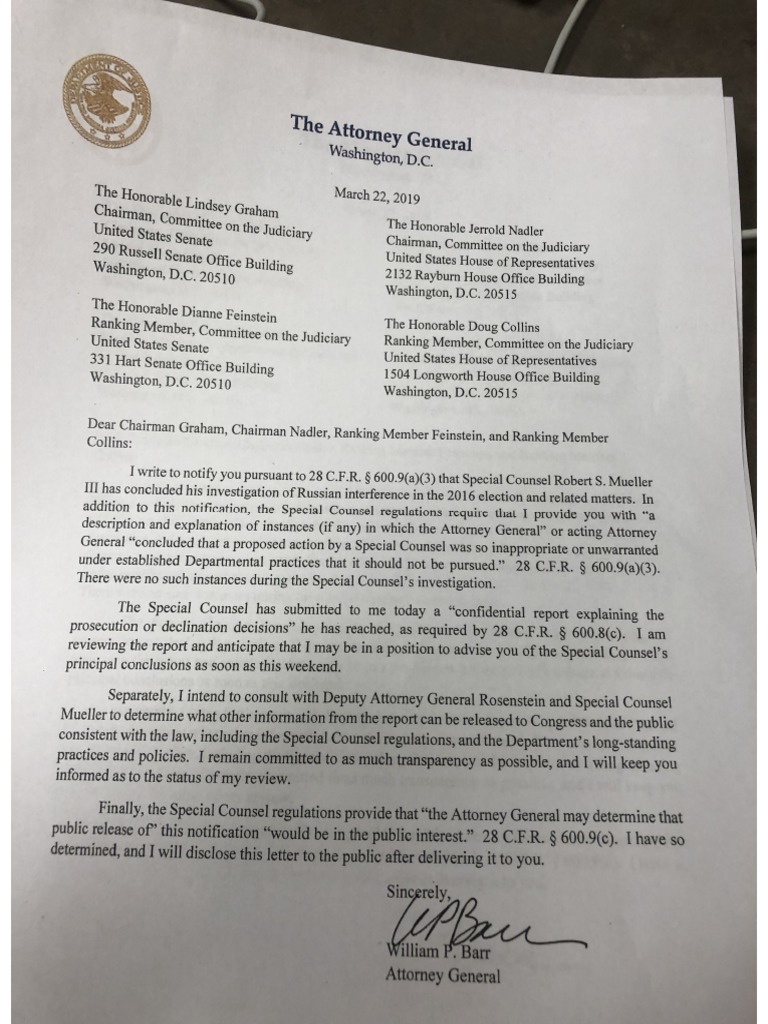 Barr Letter | PDF