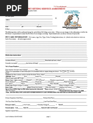 contract-pet sitting agreement 2019