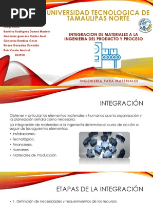 Integracion De Los Materiales En La Ingenieria Del Producto Y