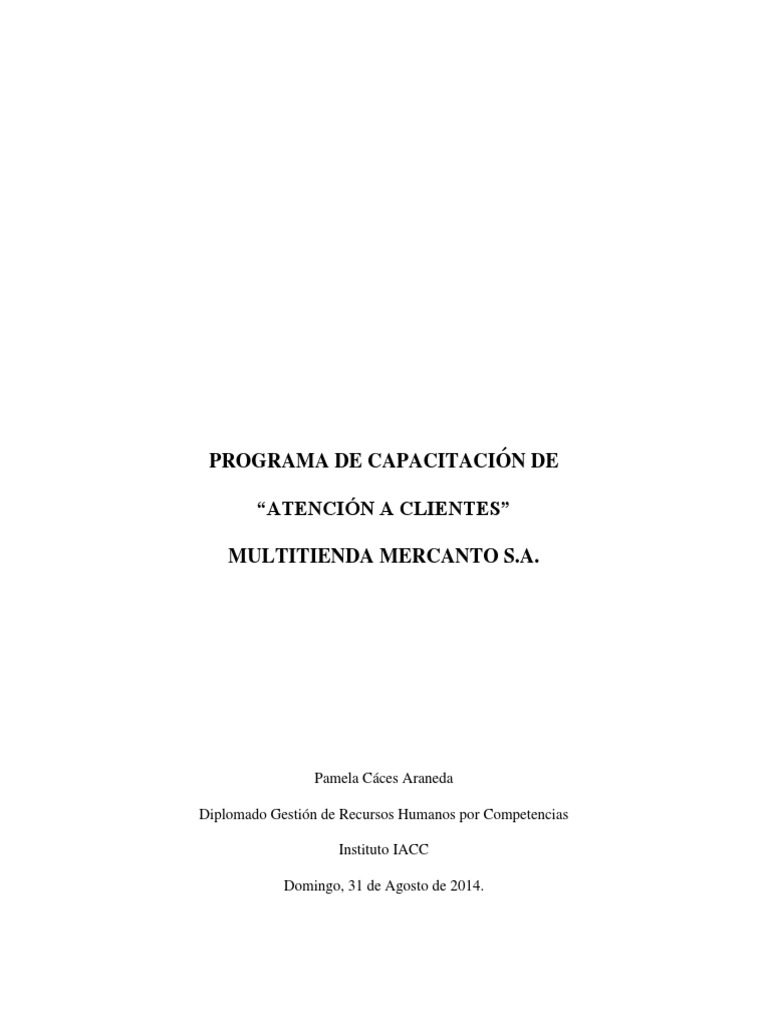 Programa de Capacitación en Atención al Cliente | PDF | Servicio al ...