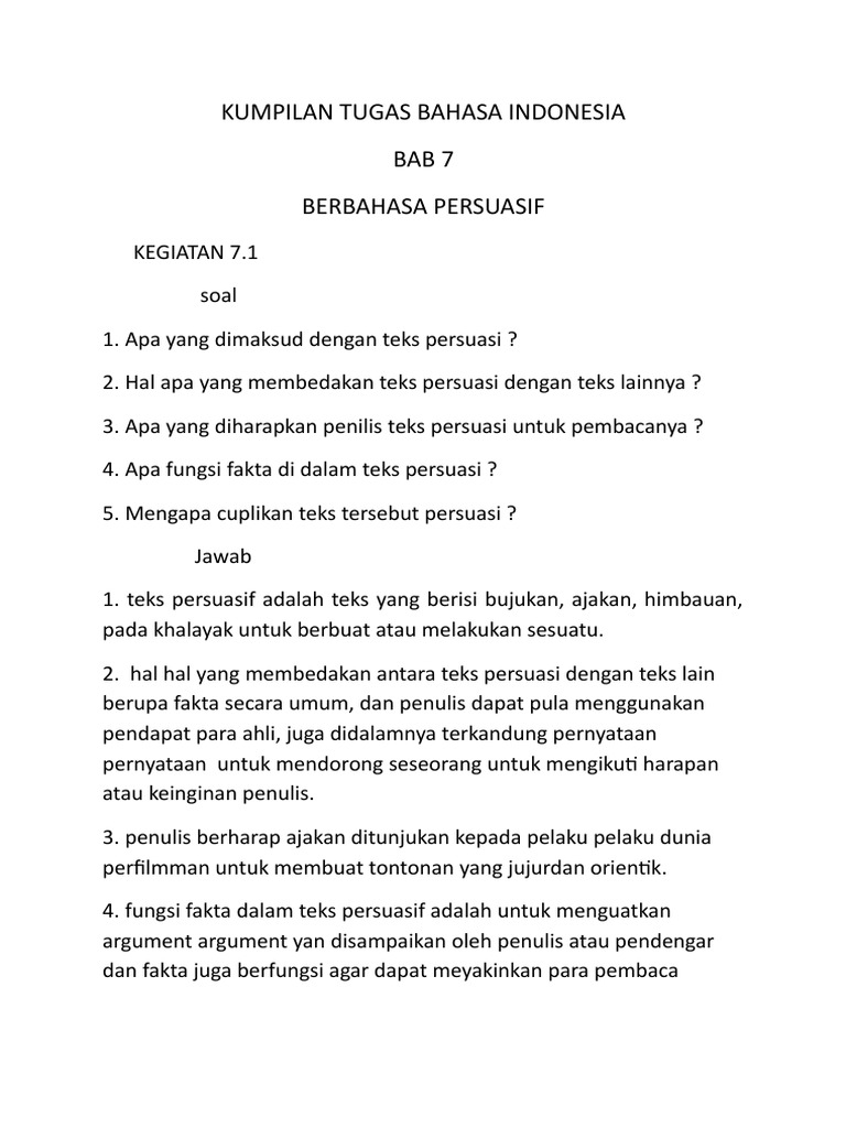 Kumpilan Tugas Bahasa Indonesia Irma