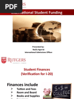 International Student Funding: Presented By: Nadia Agarrat International Admissions Officer