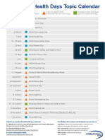 2015 World Health Days Topic Calendar