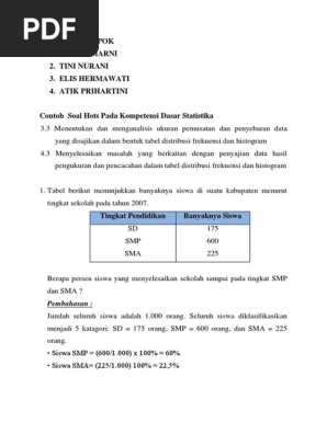 Soal Hots Matematika Lk 1 Kelompok