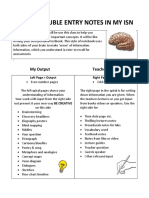 Keeping Double Entry Notes in My Isn: My Output Teachers Input