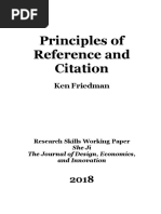 Principles of Reference and Citation: Ken Friedman