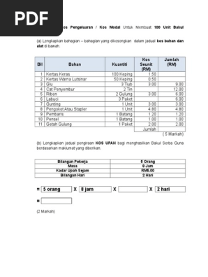 Berikut Merupakan Kos Pengeluaran Pdf