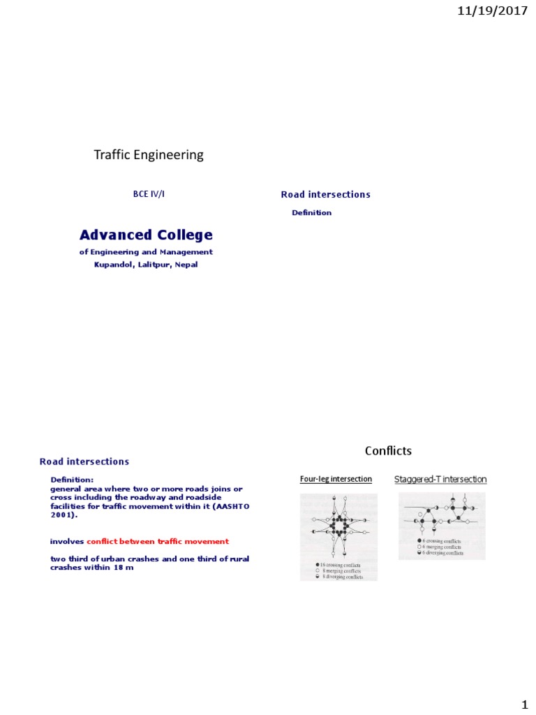 Road Intersection Design Principles | PDF | Traffic | Intersection (Road)