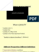 Industrial Management: - Quality & Standards