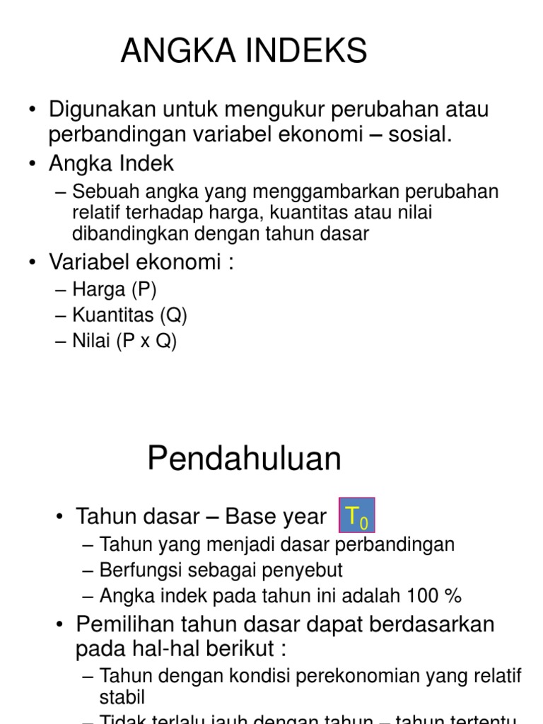 Pengertian dan Contoh Angka Indeks | PDF