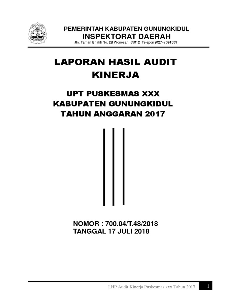 Contoh Laporan Audit Kinerja Skpd Audit Kinerja