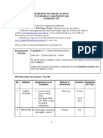 Instructions:: Henderson Secondary School June Holiday Assignments 2016 Summary List