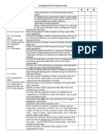 0654 (Chemistry) Checklist