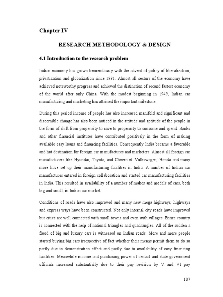 Research Methodology & Design: 4.1 Introduction To The Research Problem ...