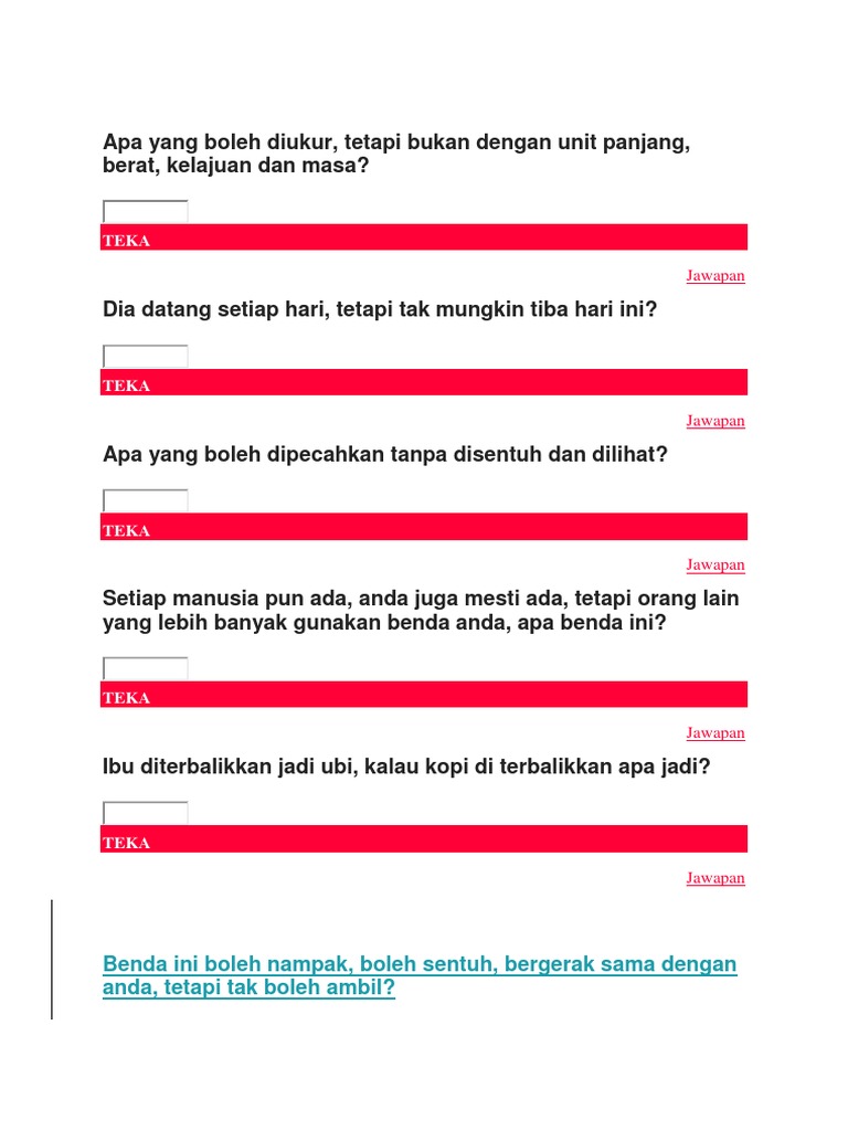 Teka Teki 2019 1 Pdf