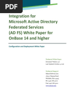 Integration For Microsoft Active Directory Federated Services (Ad FS) White Paper For Onbase 14 and Higher