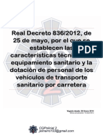 Real Decreto 836/2012 vehículos transporte sanitario