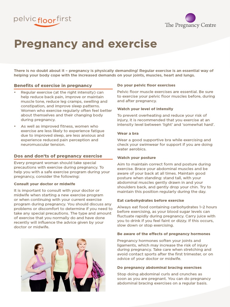 Pregnancy and Exercise PDF | PDF | Urinary Incontinence | Pregnancy