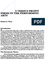 Nonprofit Versus Profit Firms in The Performing Arts: Edwin G. West