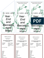 Year - End and Baccalau Reate Mass Year - End and Baccalau Reate Mass Year - End and Baccalau Reate Mass