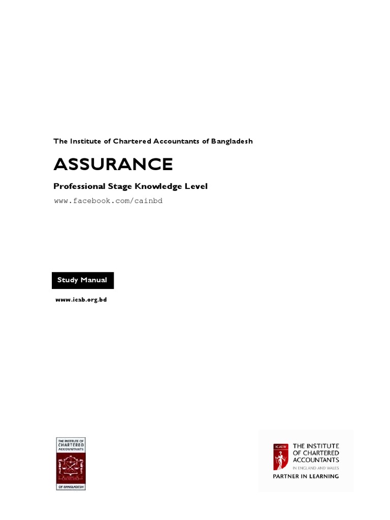 ICAB Assurance Study Manual Overview | PDF | Internal Control | Accounting