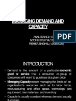 Managing Demand and Capacity: BY: ANNU DANGI (12MBA003) Noopur Gupta (12mba021) Rishika Singhal (12mba028)