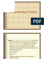 Critical Thinking and Reading Skills