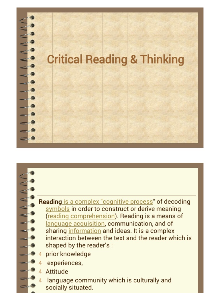 Understanding the Relationship Between Critical Reading, Critical