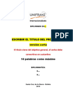 Modelo Informe de Investigacion Diplomado Investigacion Unifranz 2019