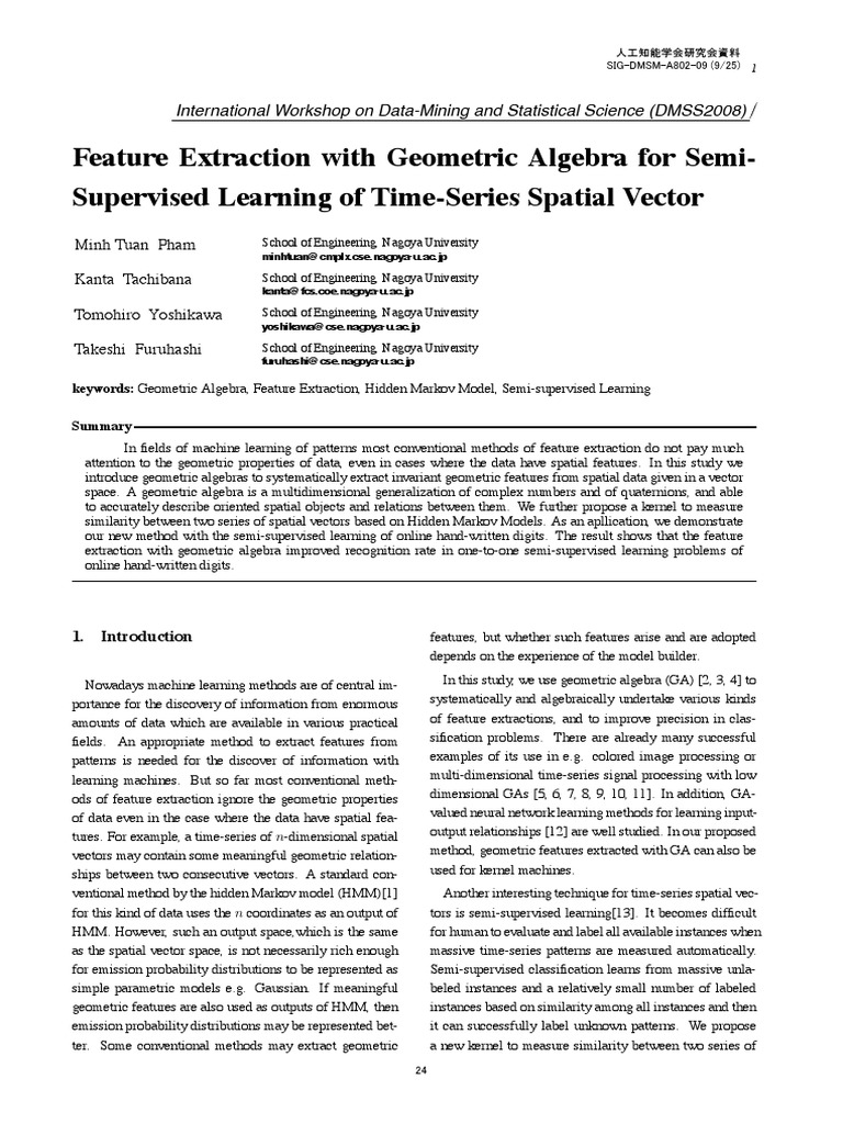 Geometric Algebra for Feature Extraction | PDF | Time Series ...