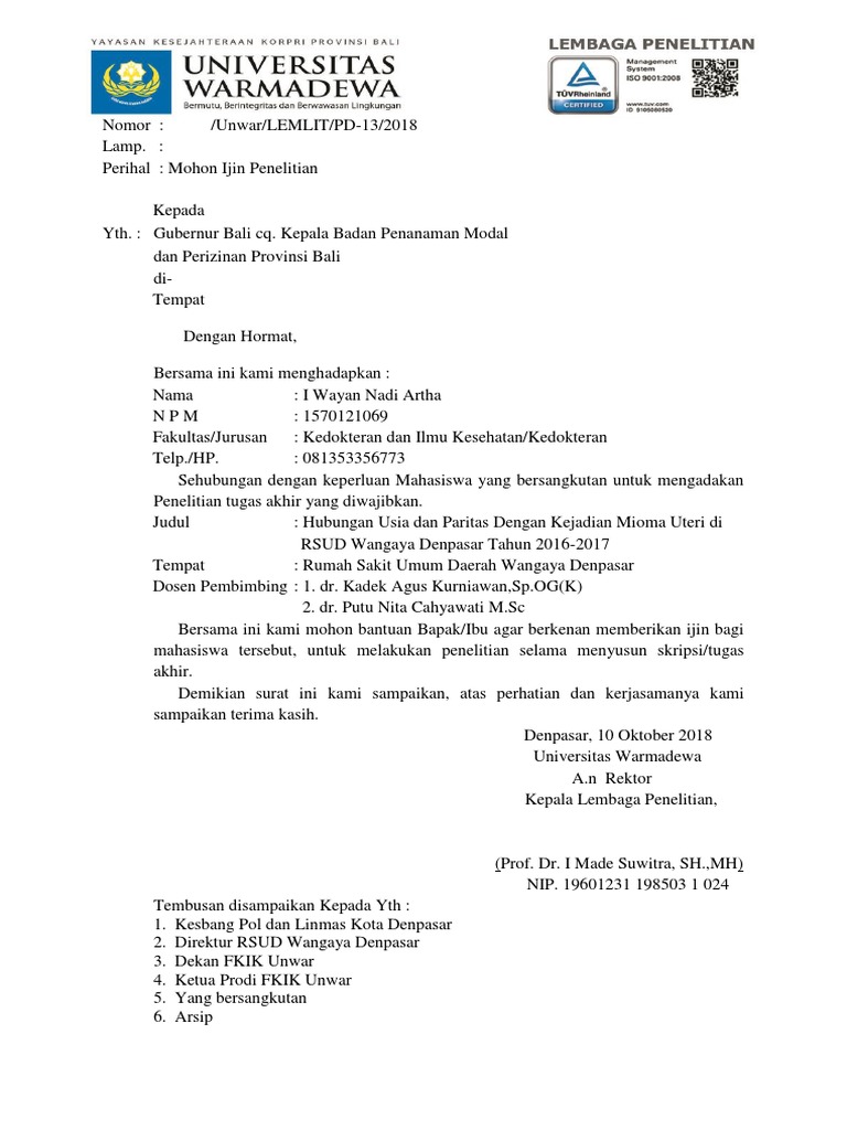 Surat Penelitian Terkumpul Dipakai Docx