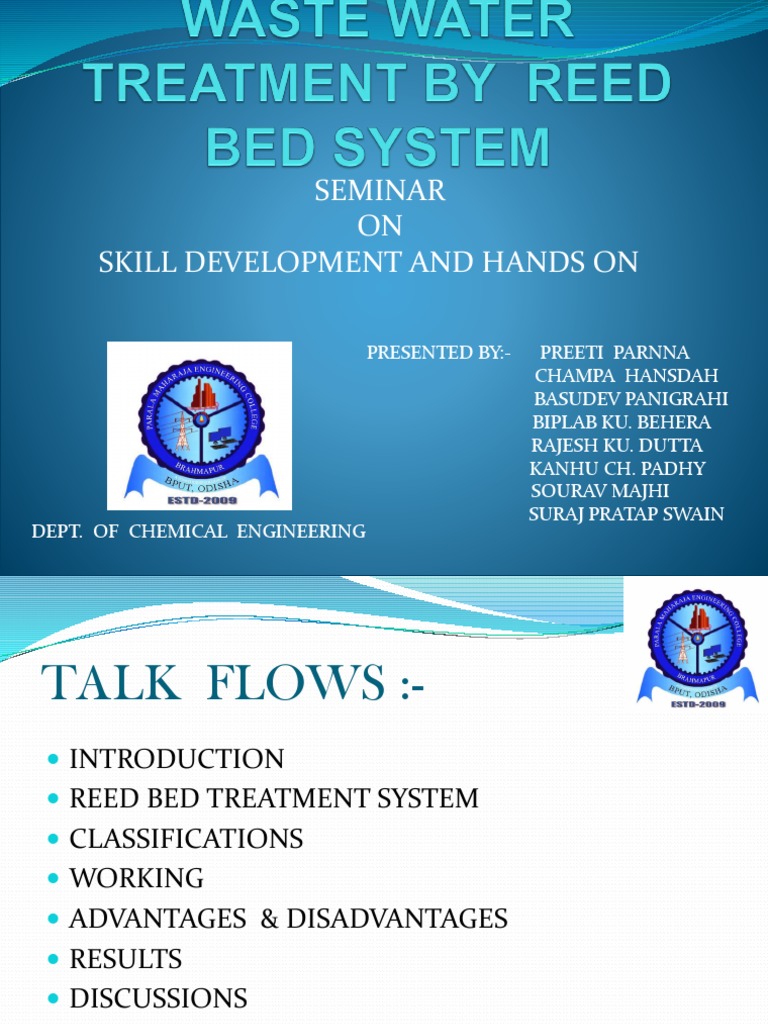 Reed Bed PPT Final PDF Sewage Treatment Sewage