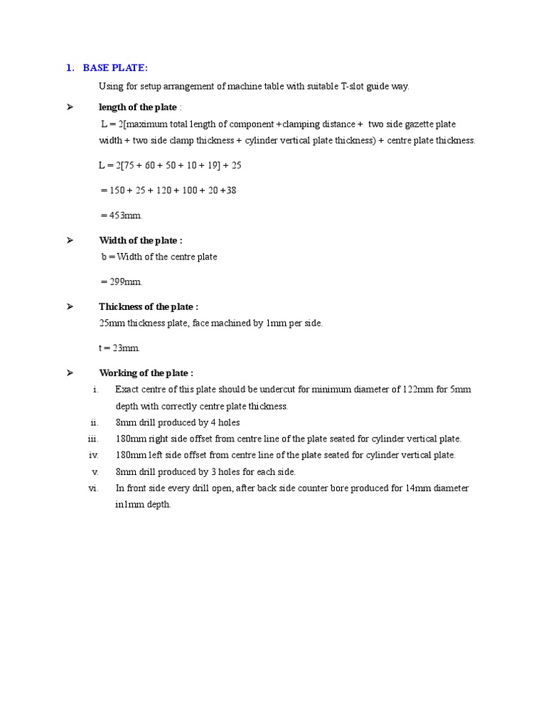 Machine Setup Base Plate Guide | PDF | Teaching Methods & Materials ...