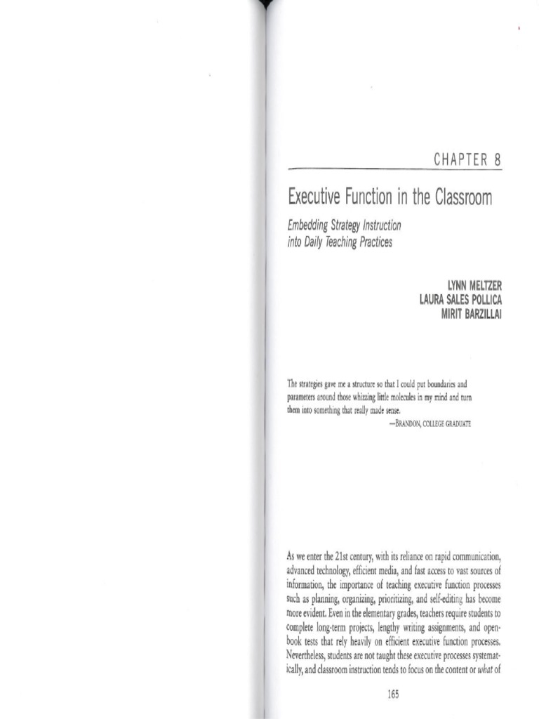 Executive Function in The Classroom | PDF